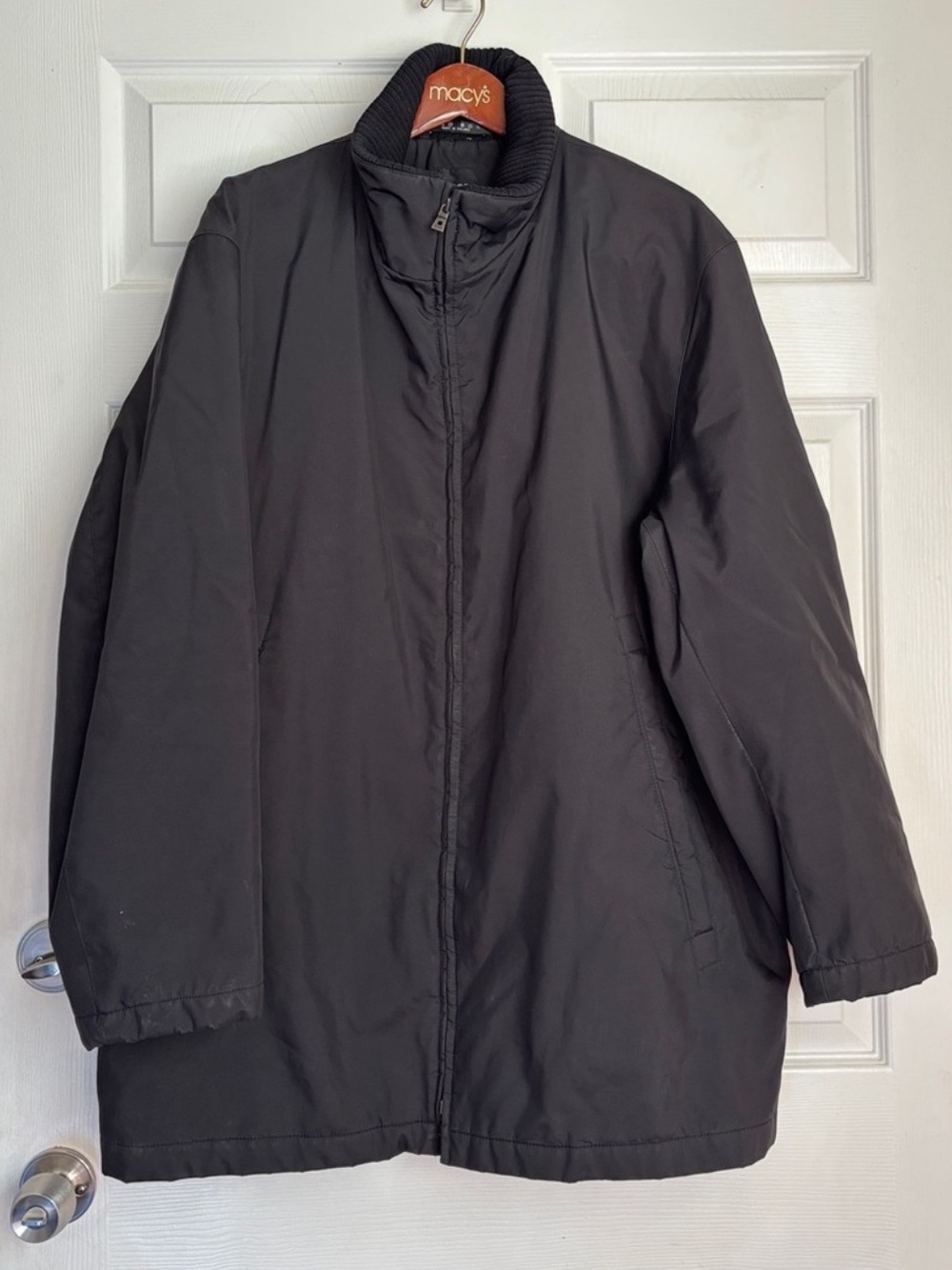 Hugo Boss Black Full Zip Jacket Coat Funnel Sweater Neck Size 44R / XL